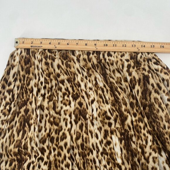 J. Crew Womens Skirt Size 10 Pleated Leopard Midi - Picture 5 of 9